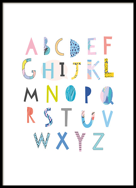 Papercut Alphabet Plakat w grupie Plakaty / Plakaty dla dzieci w Desenio AB (11379)