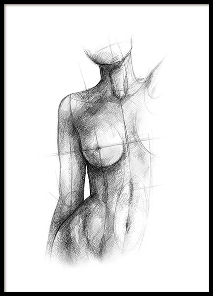 Incomplete Sketch Plakat w grupie Plakaty / Czarno-białe w Desenio AB (12134)