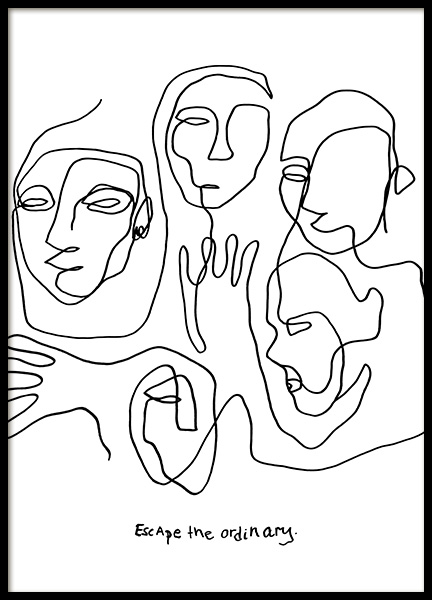 Escape Line Art Plakat w grupie Plakaty / Ilustracje w Desenio AB (12358)