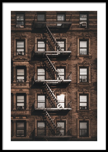New York Fire Escape Plakat w grupie Plakaty / Fotografia w Desenio AB (14904)