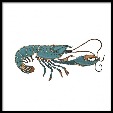 Blue Lobster Plakat w grupie Plakaty / Obrazy do kuchni w Desenio AB (3246)