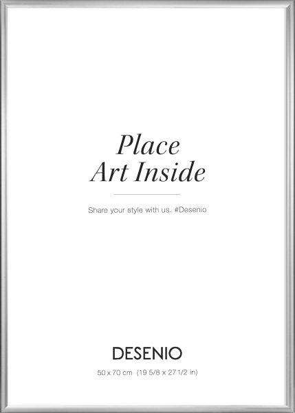 Ramka metalowa srebrna, 50x70