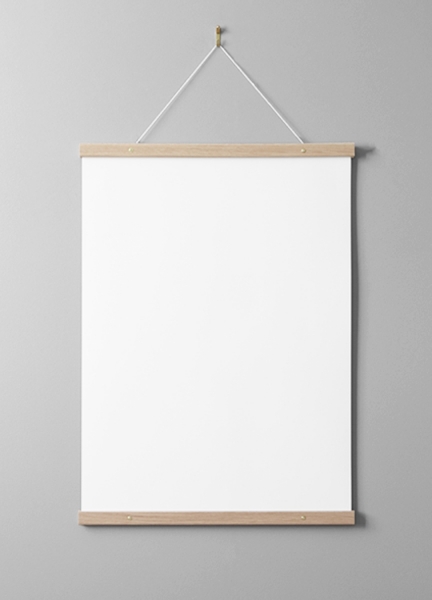Zawieszka do plakatu 51 cm, dąb, mocowanie śrubowe