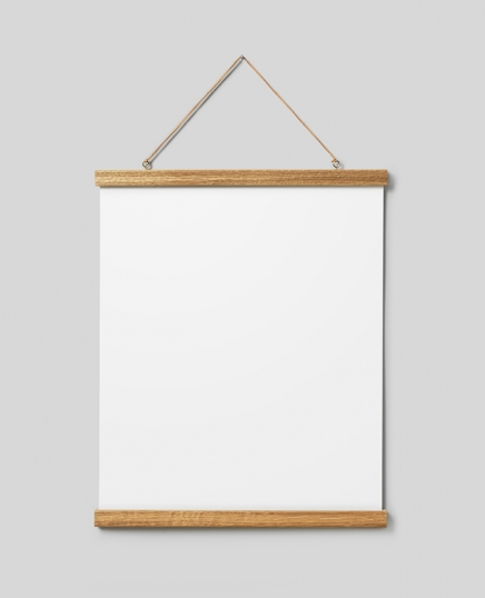 Zawieszka do plakatu 41 cm, dąb, mocowanie magnetyczne