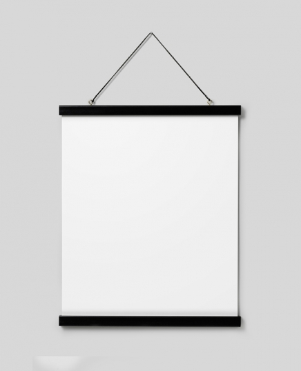 Zawieszka do plakatu 41 cm, czarna, mocowanie magnetyczne