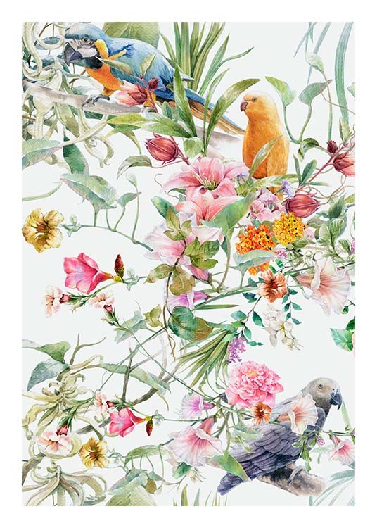 Bird Pattern No1 Plakat / Sztuka w Desenio AB (10076)