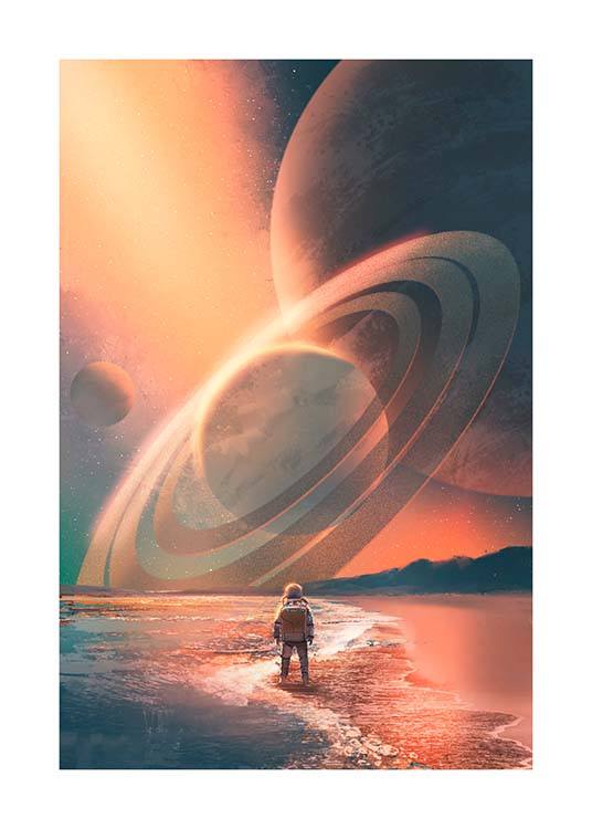 Planets In Sky Plakat