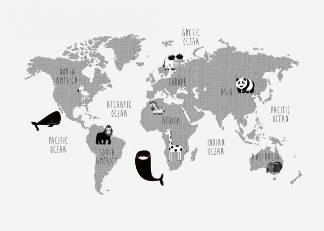 Kids World Map Plakat