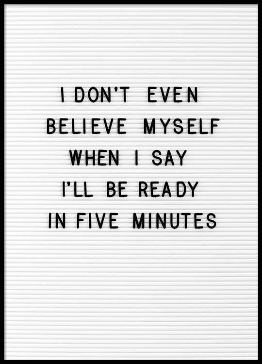 Five Minutes Plakat / Humor w Desenio AB (10357)