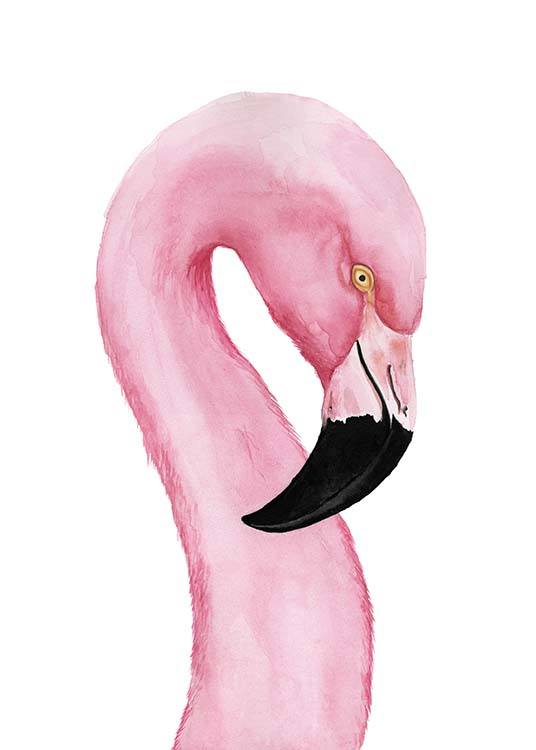 Watercolor Flamingo Plakat