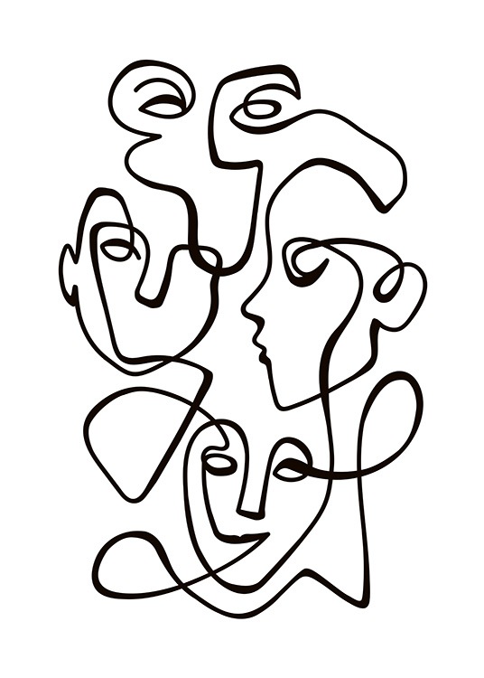 Abstract Line People No2 Plakat