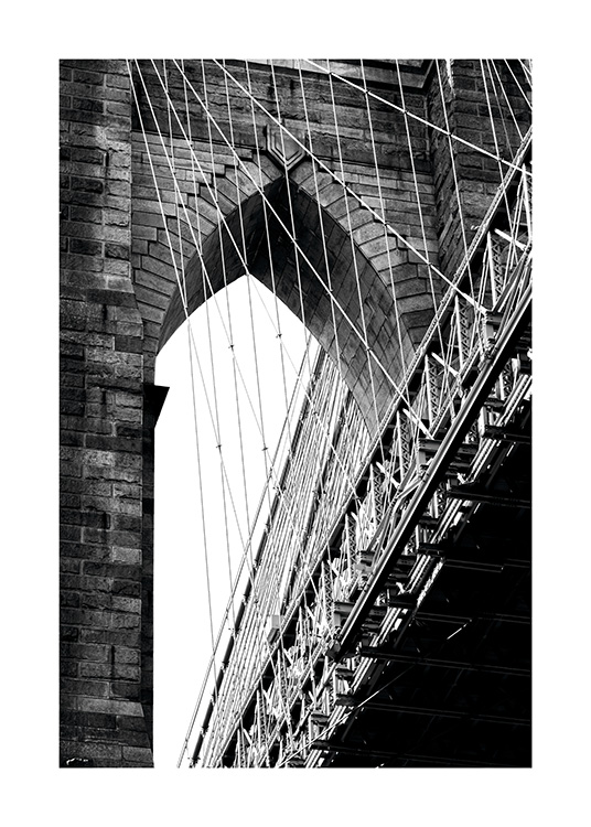 Brooklyn Bridge Detail Plakat / Czarno-białe w Desenio AB (11309)