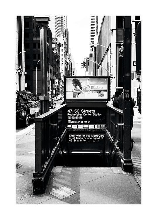 NYC Subway Plakat / Czarno-białe w Desenio AB (11310)