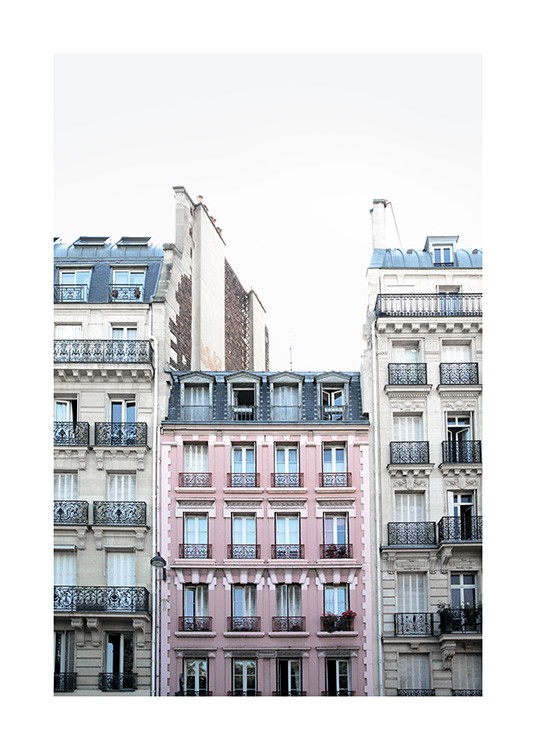 Pink Facade in Paris Plakat