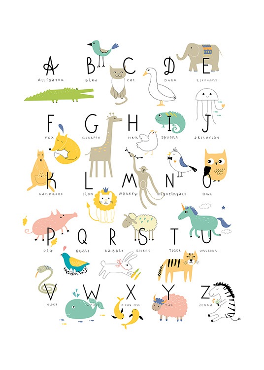 Animal Alphabet Plakat
