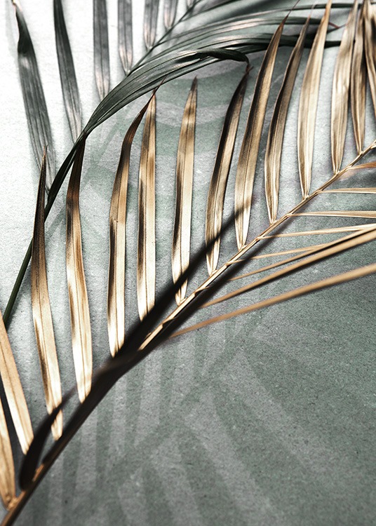 Gold and Green Palm Leaves Plakat