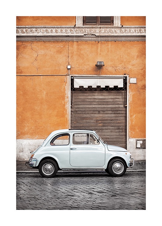 Vintage Car in Rome Plakat / Fotografia w Desenio AB (11574)