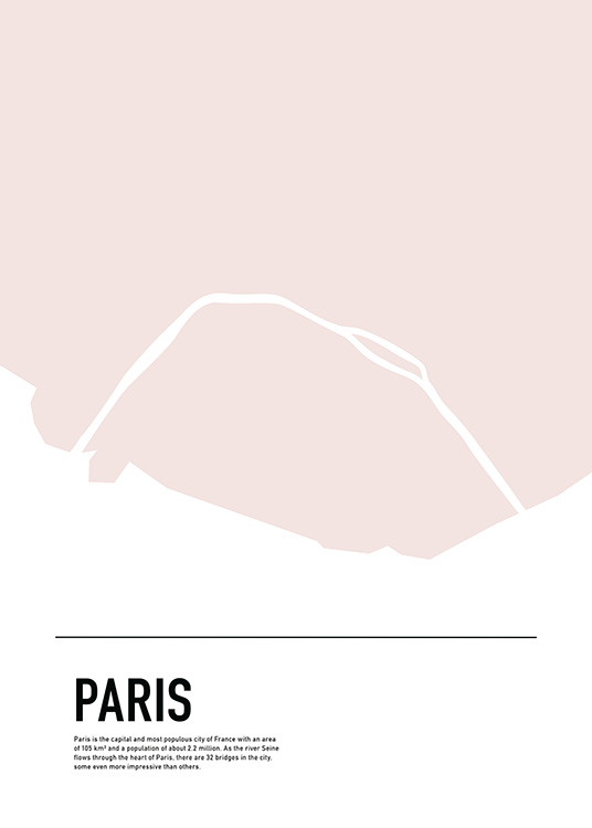 Graphic Map Paris Plakat
