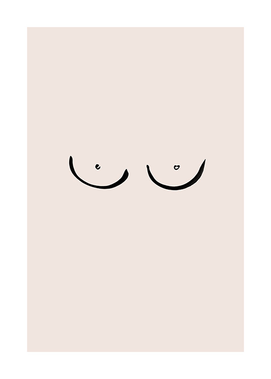 Boobs Drawing Plakat / Sztuka w Desenio AB (12452)