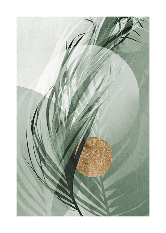 Graphic Palm Leaf No1 Plakat / Fotografia w Desenio AB (12587)