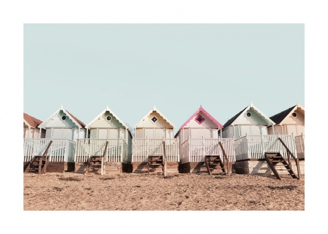 Beach Huts Plakat / Fotografia w Desenio AB (12830)
