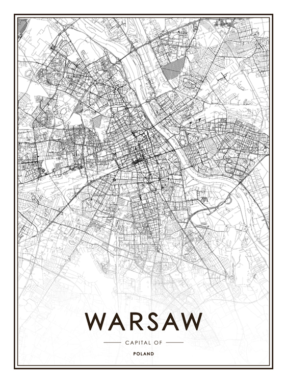 Warsaw Map Plakat