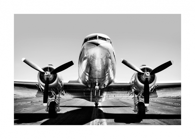 Vintage Airplane Plakat / Czarno-białe zdjęcia w Desenio AB (13630)