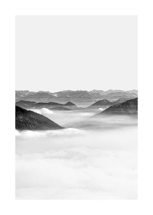 Black and White Alps Plakat