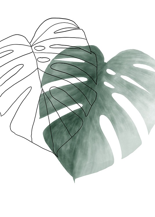 Watercolor Leaves No2 Plakat