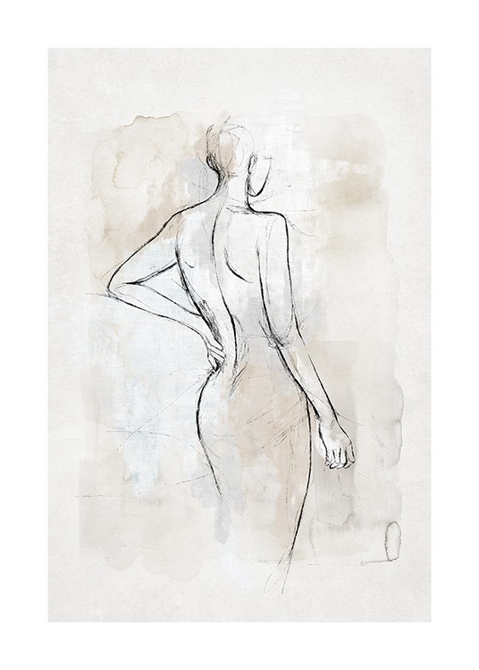 Abstract Body Sketch No2 Plakat