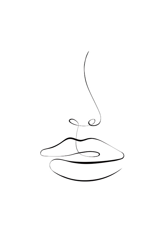 Line Art Face Plakat