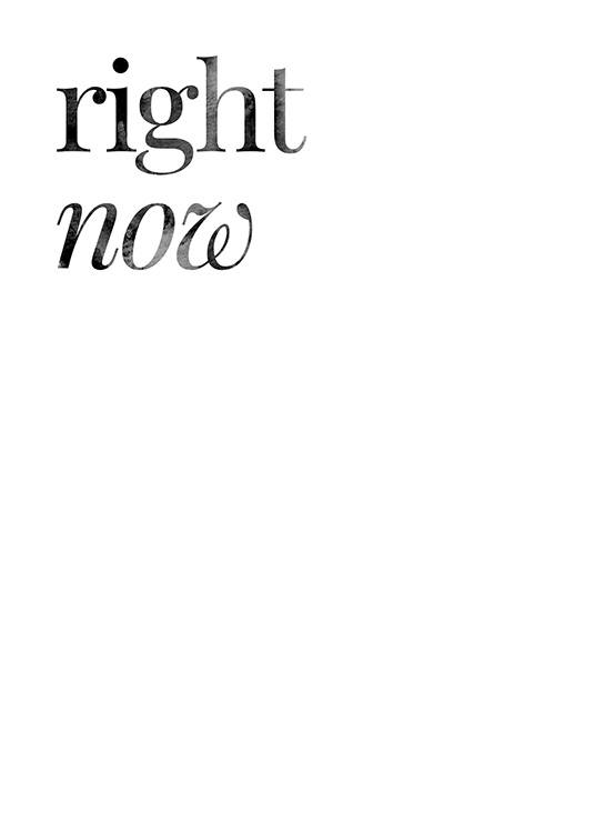  – Tekst „Right now” w lewym górnym rogu z literami w kolorze szarym na białym tle