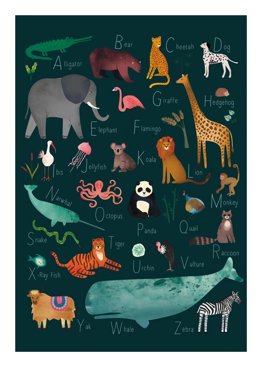 Alphabet Animals 2 Plakat