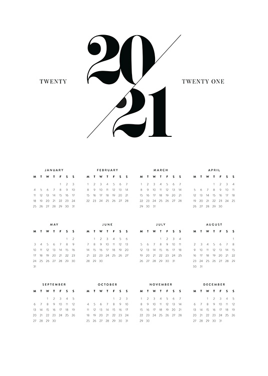 Calendar 2021 Plakat Kalendarz Na 2021 Rok Desenio Pl plakat kalendarz 2021