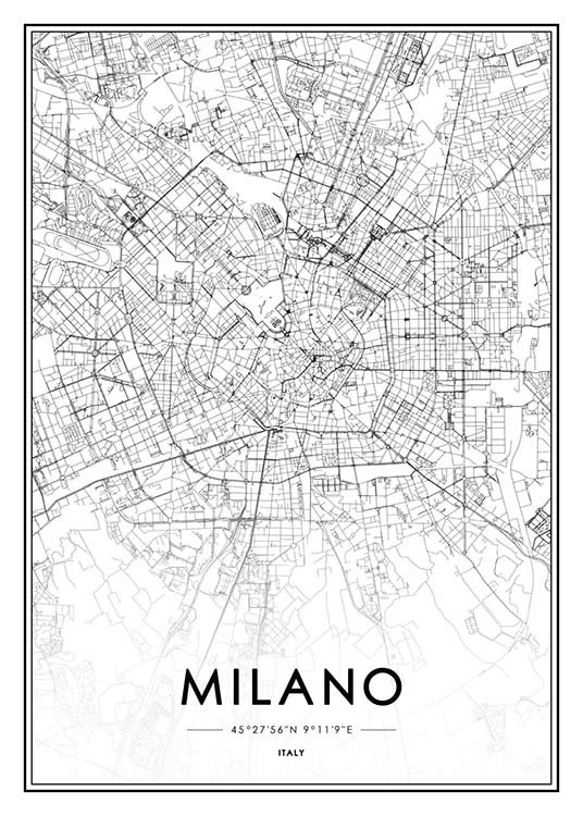 Milano Map Plakat