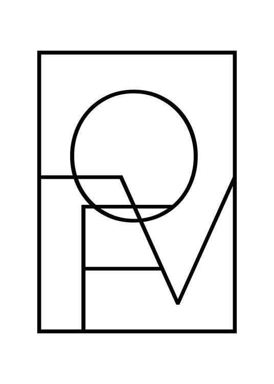 Love Square B&W Plakat