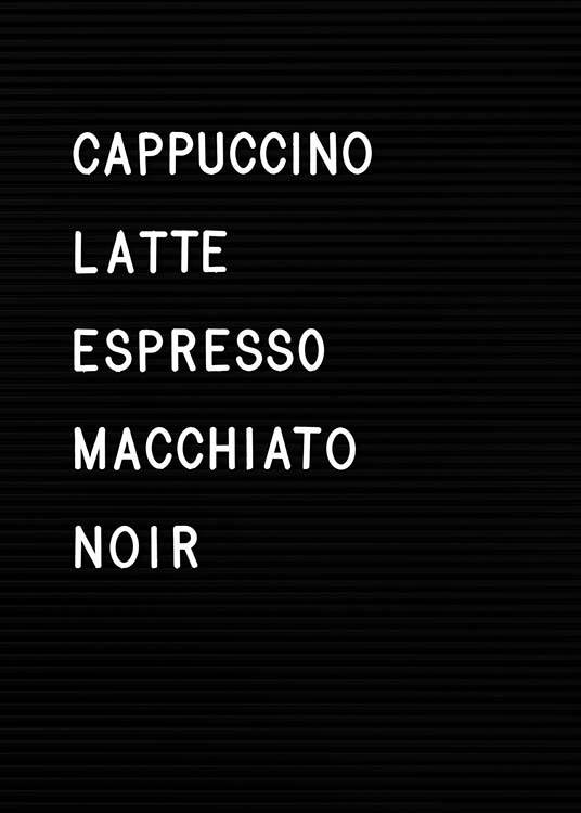 Coffee Chart Plakat