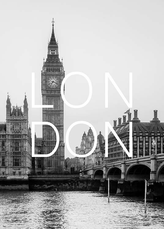 London B&W Plakat