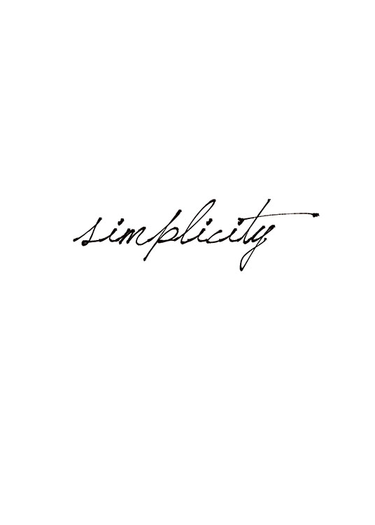 Simplicity Vit, Plakat / Plakaty z napisami w Desenio AB (7598)