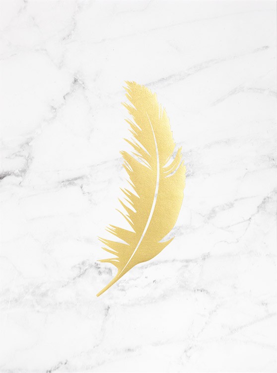 Feather Gold Marble, Plakat