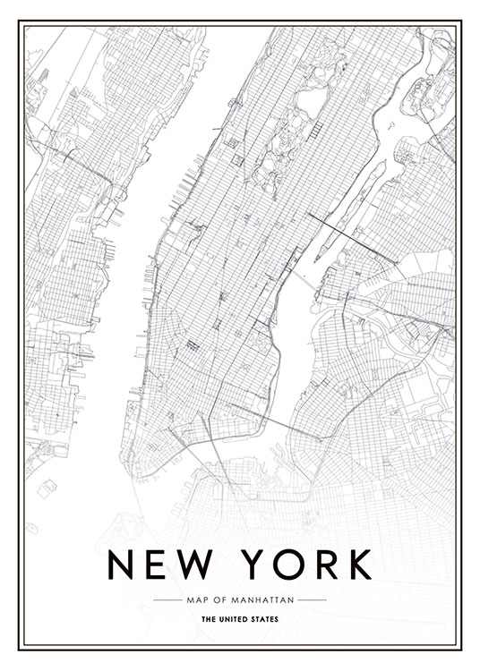 New York Map Plakat