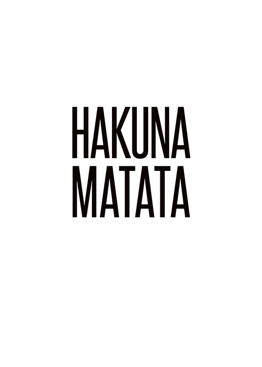 Hakuna Matata, Plakat