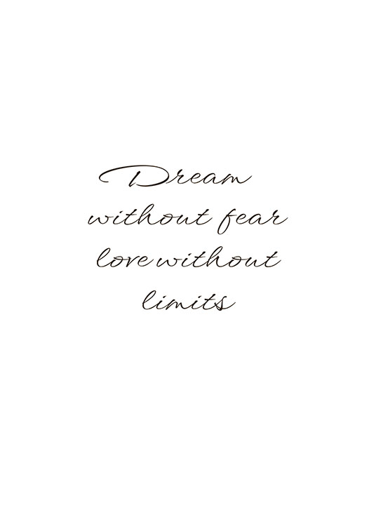 Dream Without Fear, Plakat
