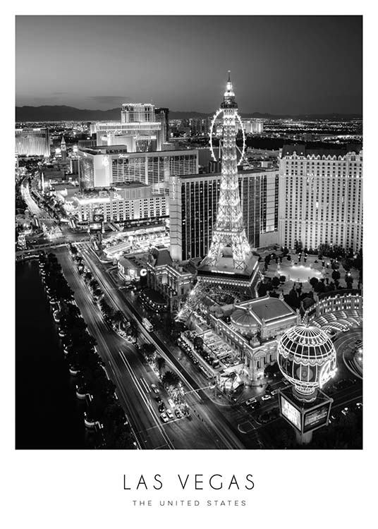 Las Vegas Plakat / Czarno-białe w Desenio AB (8922)