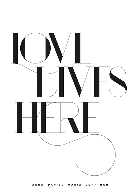 Love Lives Here No1 Personal Plakat / Spersonalizowane plakaty z imionami w Desenio AB (pp0226)