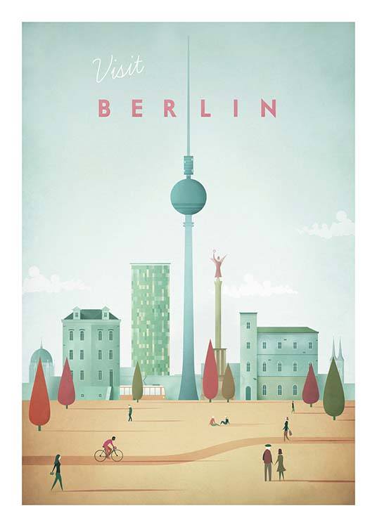 Berlin Travel Plakat / Retro w Desenio AB (pre0007)