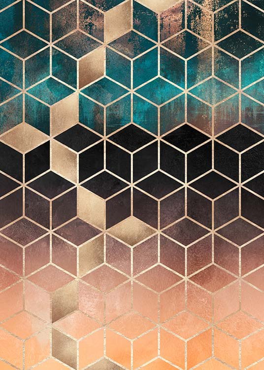 Ombre Dream Cubes Plakat